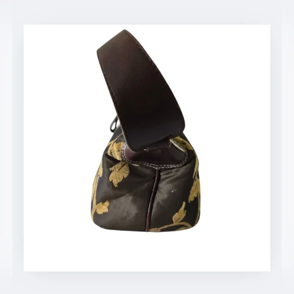 Latico Hobo Bag Embroidered Floral Brown Leather Trim Small Shoulder Purse - Picture 3 of 16